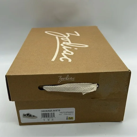 Zodiac Cheezburger Plaid Lace-Up Sneakers Women’s Size 8M Black White Tan NWB - Picture 11 of 11